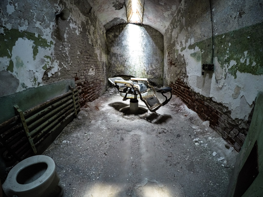 Haunted Eastern State Penitentiary in the USA. 