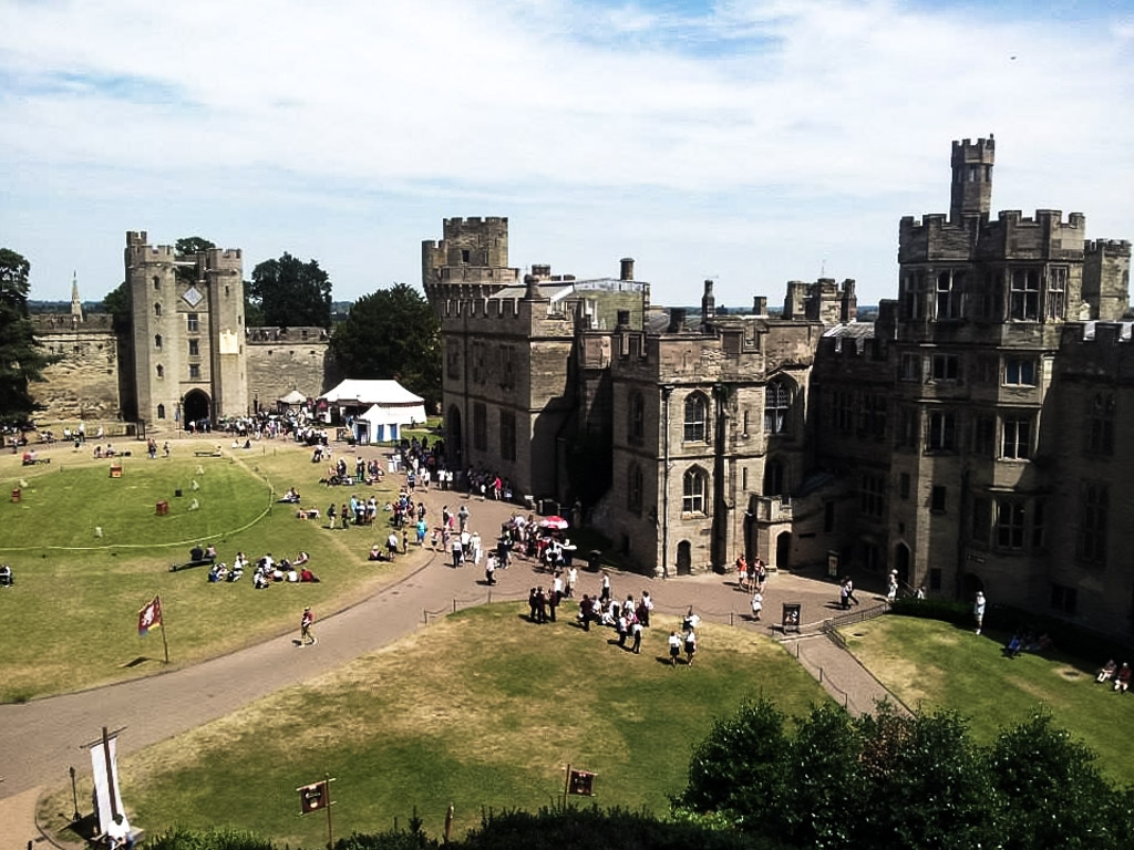 Warwick Castle's courtyard. 