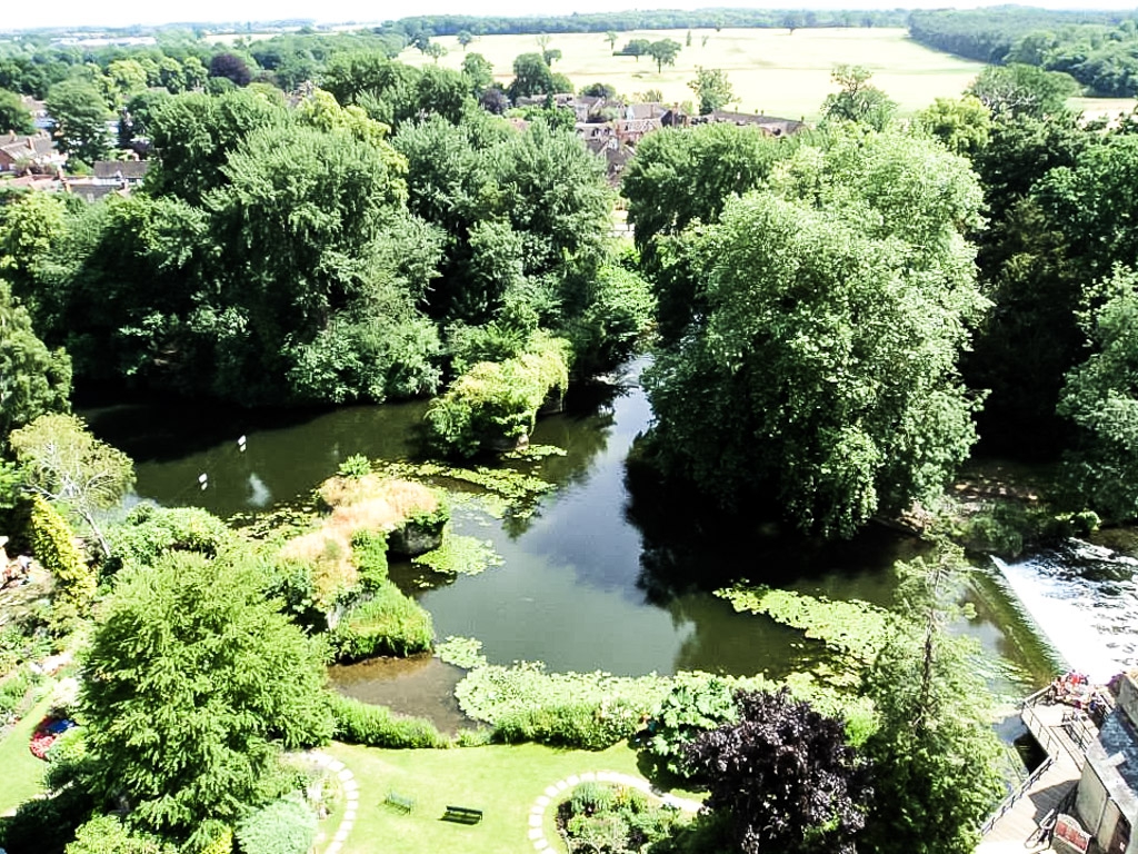 View from back of Warwick Castle. 