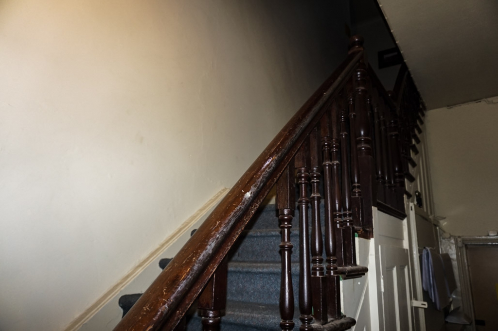 Stairs leading to the old hotel rooms in the North Kapunda Hotel. 