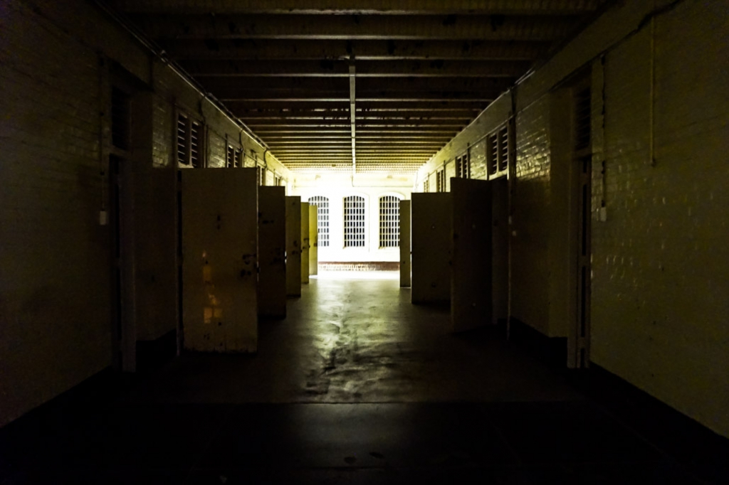 Dark cellblock in Z Ward in Adelaide, South Australia. 