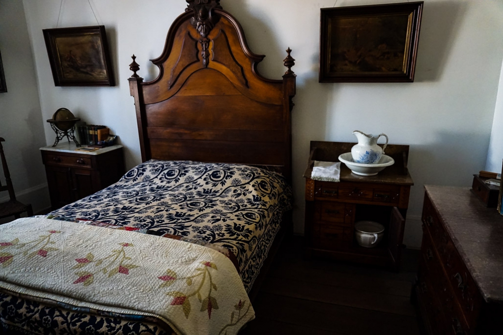 Haunted bedroom in Whaley House San Diego. 