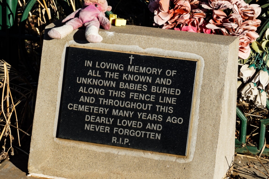St. Johns Cemetery tribute to baby graves. 