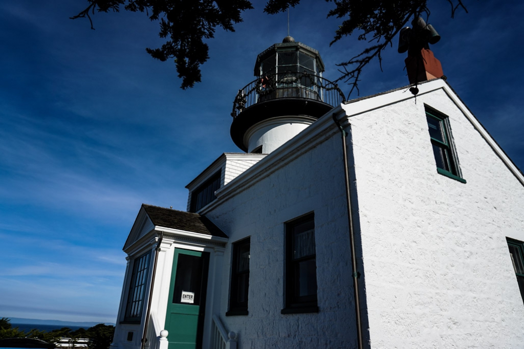 Exterior view of the Point Piños Lighthouse. 