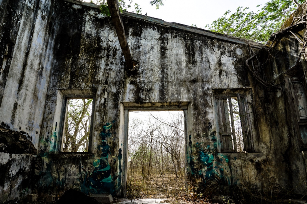 Abandoned ghost town where paranormal activity is reported. 