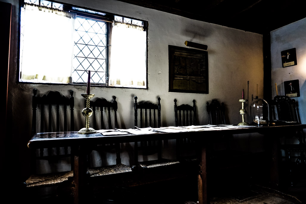 Inside the Witch House in Salem. 