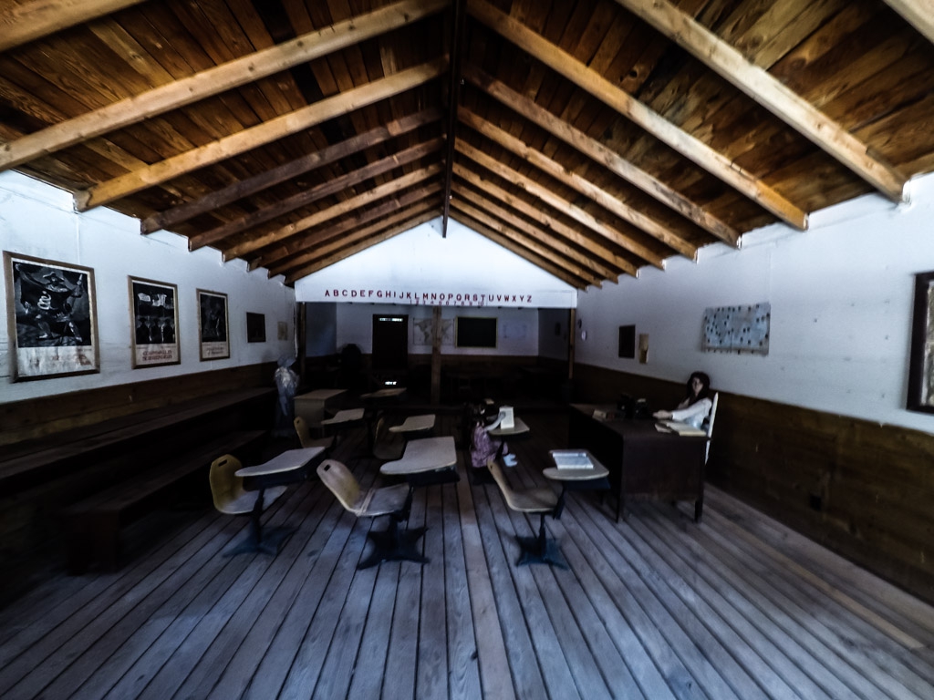 Inside haunted school at Nevada's Bonnie Springs Ranch. 