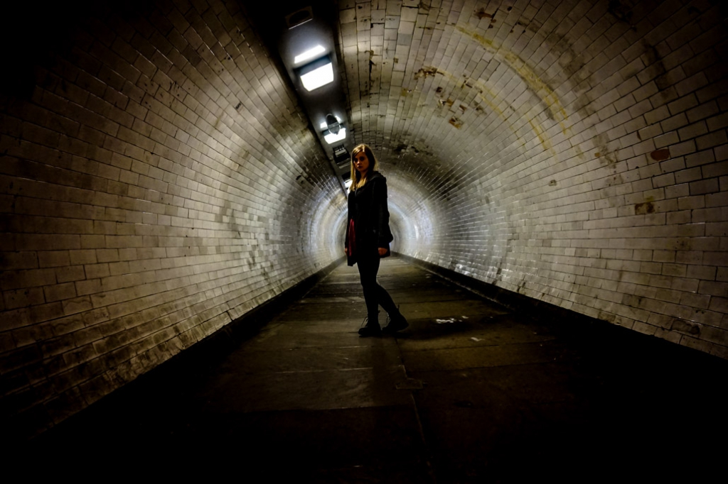Haunted Greenwich Foot Tunnel in London. 