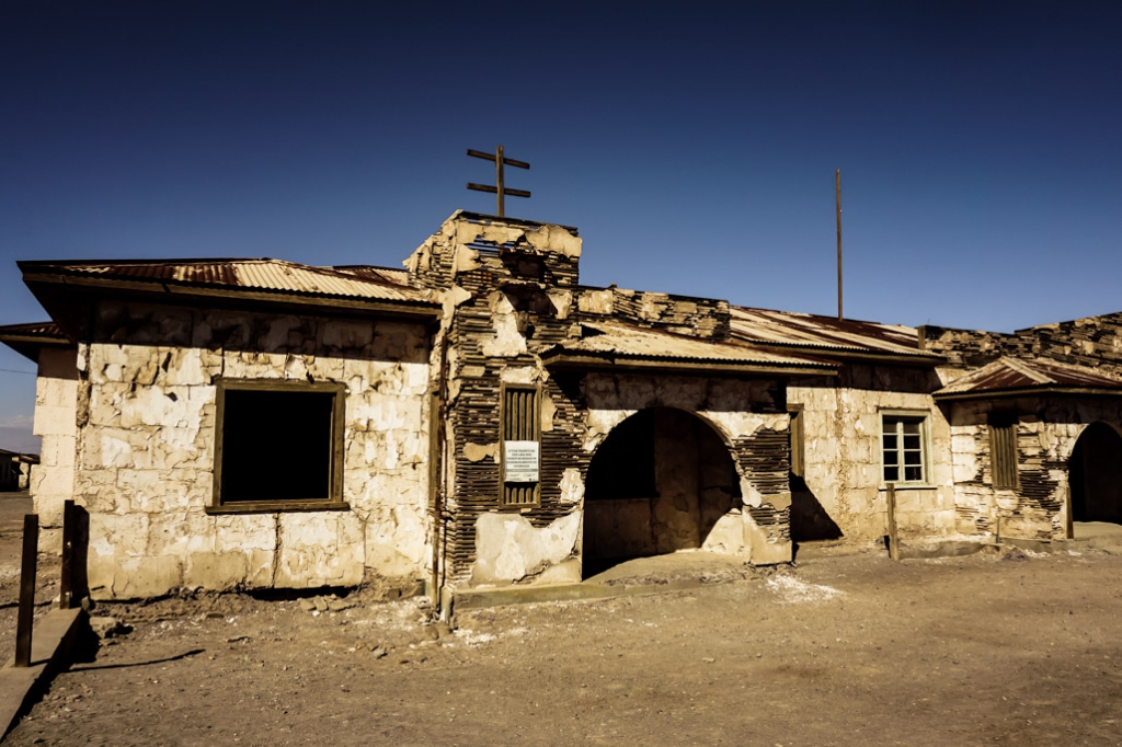 Humberstone ghost town in Atacama Desert. 