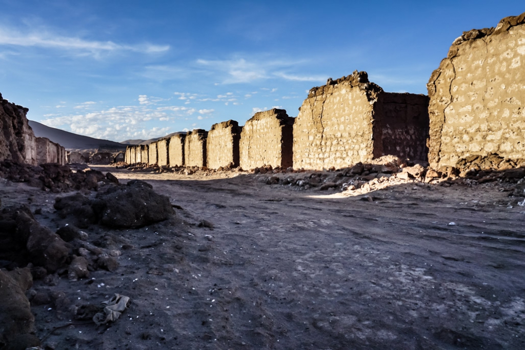 Ruins of the La Noria Ghost Town in Chile. 