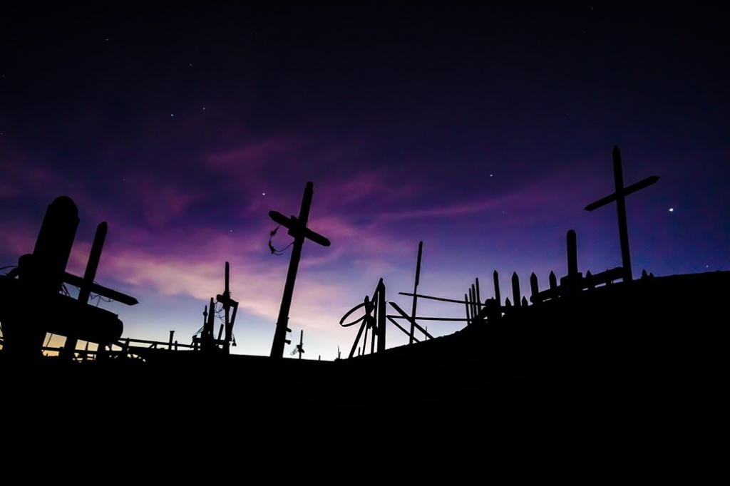 the dead rise from the haunted La Noria Cemetery at night. 