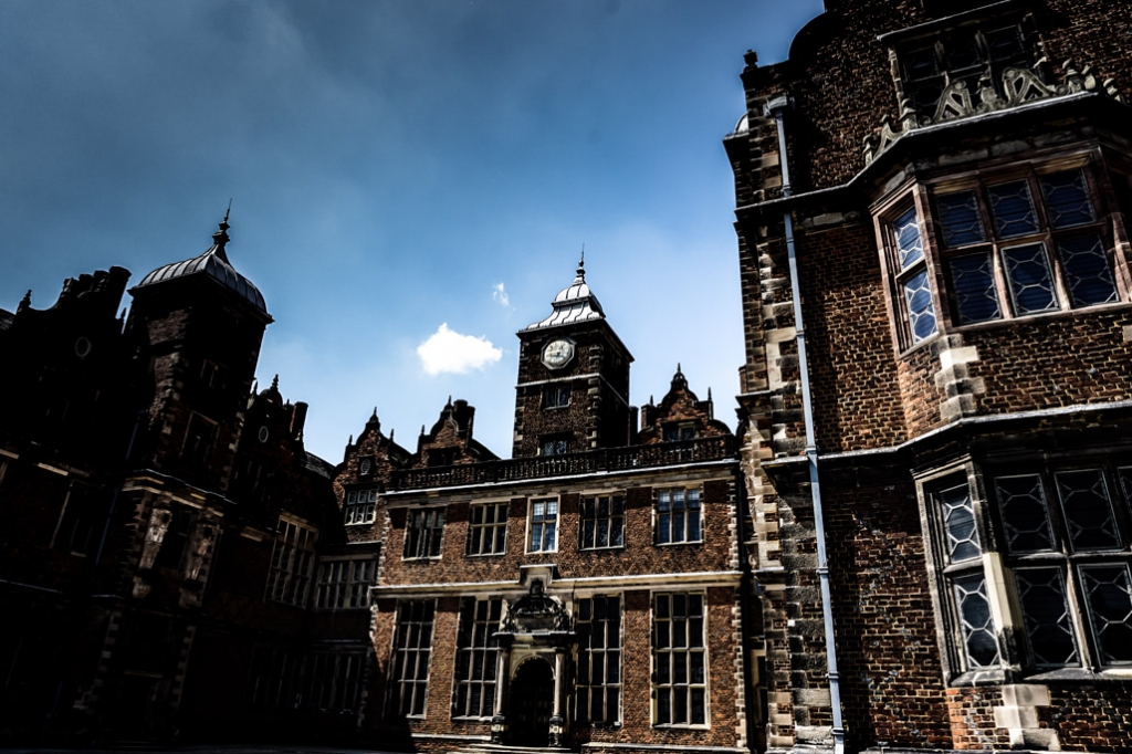 Outside the England's haunted Aston Hall. 