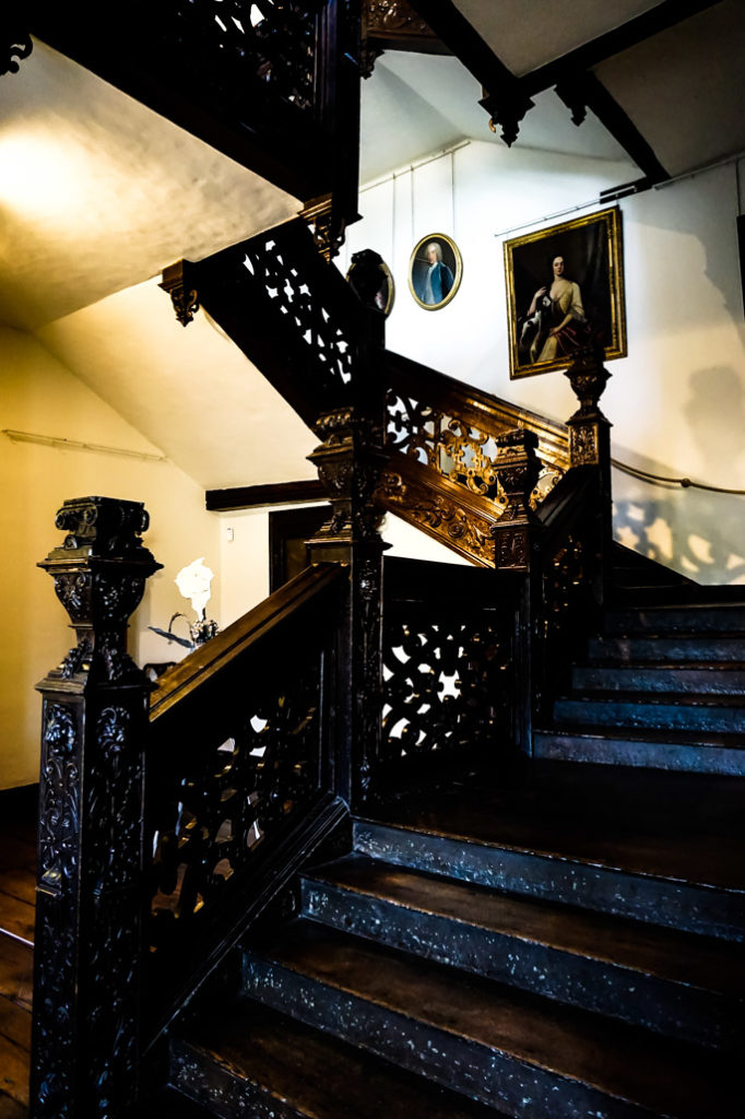 Staircase in Aston Hall, Birmingham, Aston, England. 