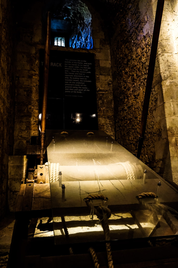 Torture rack in Tower of London. 