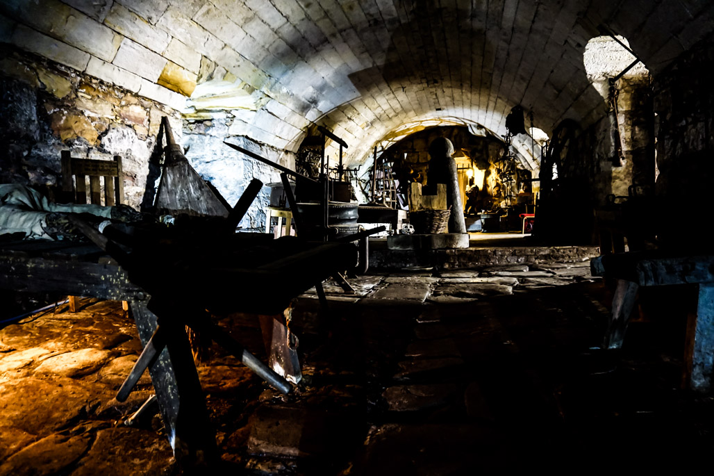 Haunted torture chamber in Chillingham Castle. 