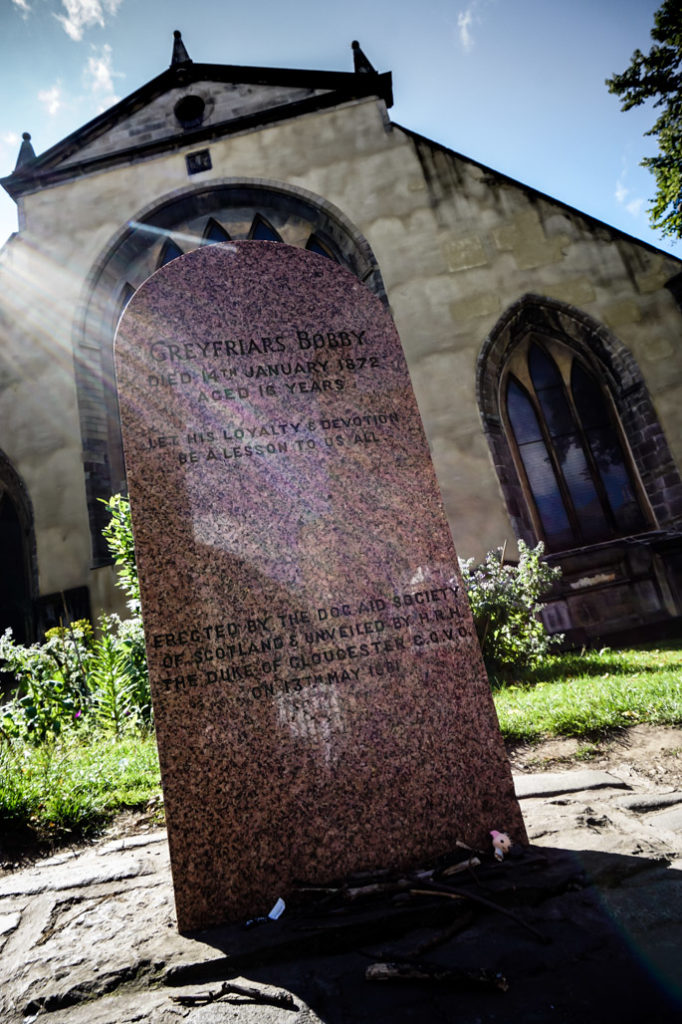 Greyfriars Bobby tombstone. 