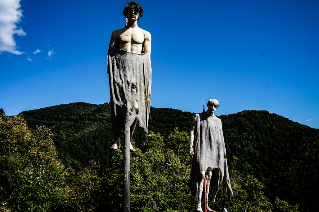 Impaled bodies at Dracula's Castle. 