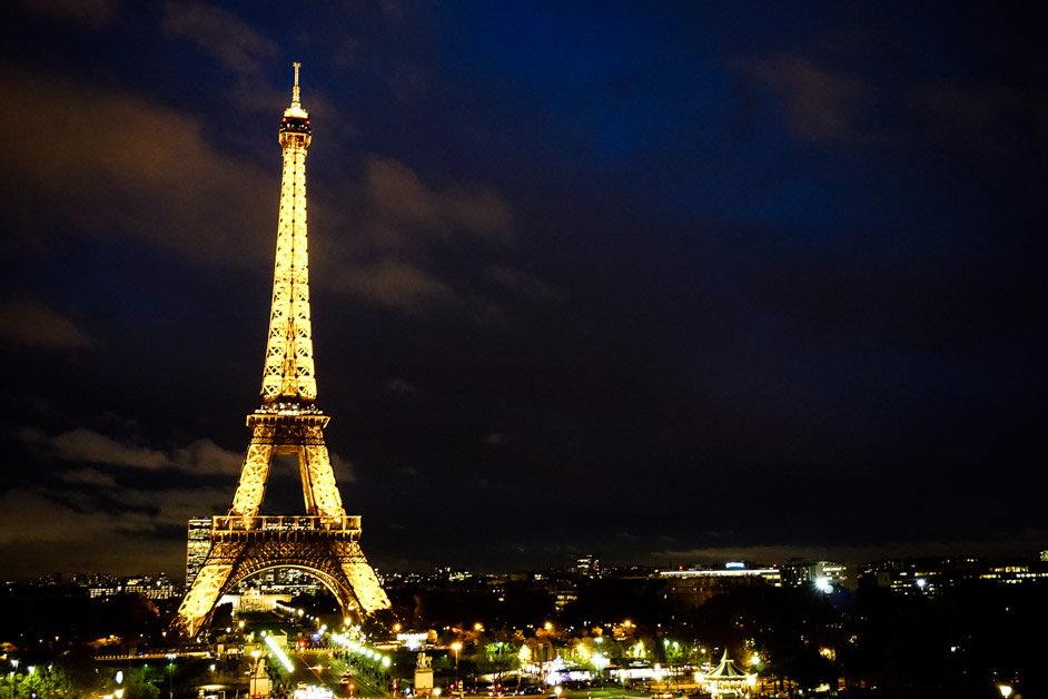 Paris skyline and Eiffel Tower. 