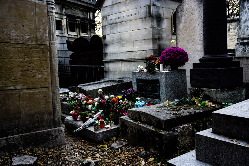 Jim Morrison buried at Pere Lachaise in Paris. 