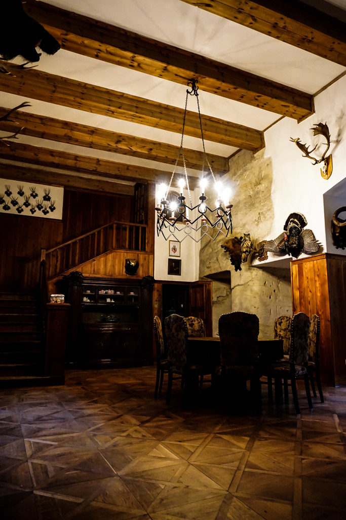 Taxidermy animals of Houska Castle. 