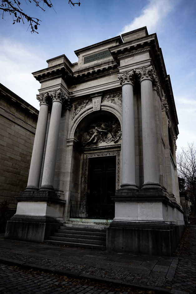 Haunted tomb in Pere Lachaise Cemetery. 