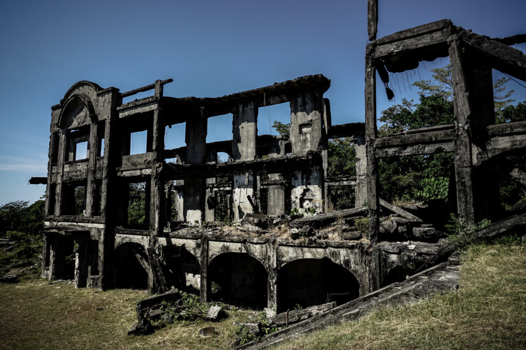 Mile Long Barracks still standing on Corregidor Island, Philippines. 