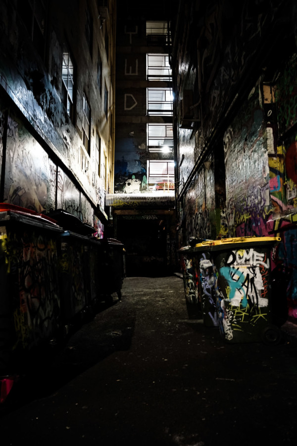 Dark haunted alleyway in Melbourne. 