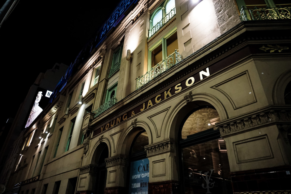 Outside of Melbourne's Young & Jackson Hotel. 