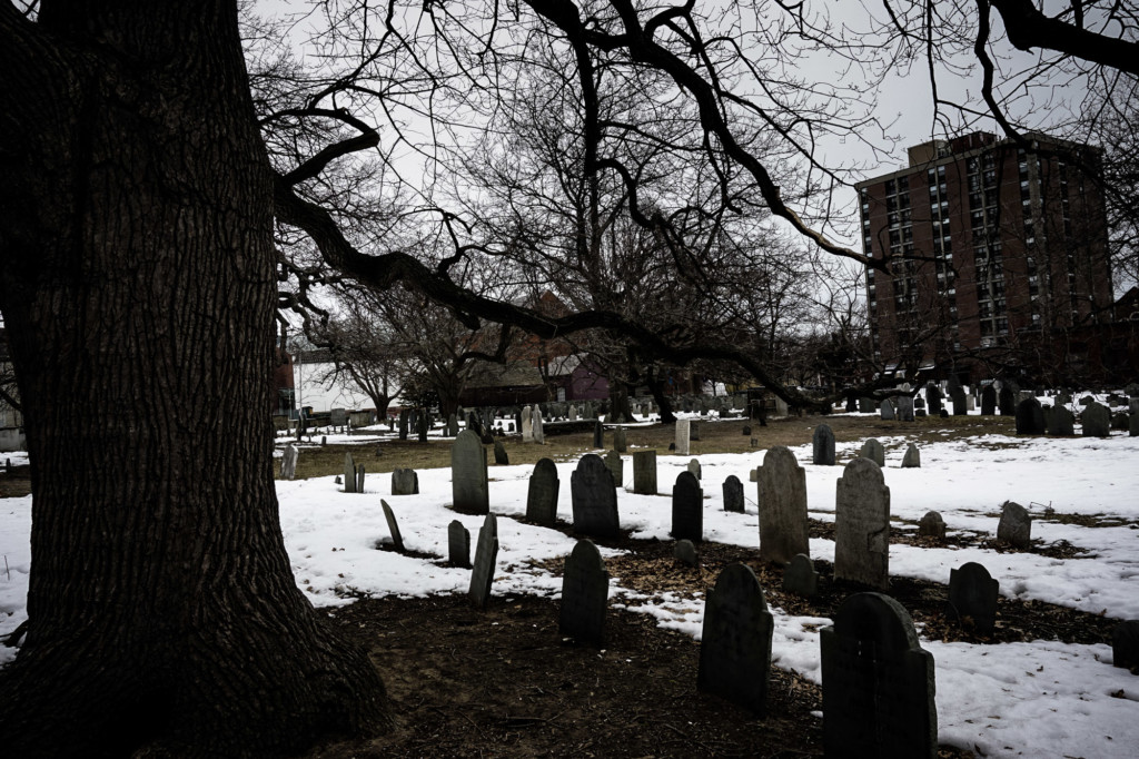 Tombstones in Salem's most haunted cemetery. 