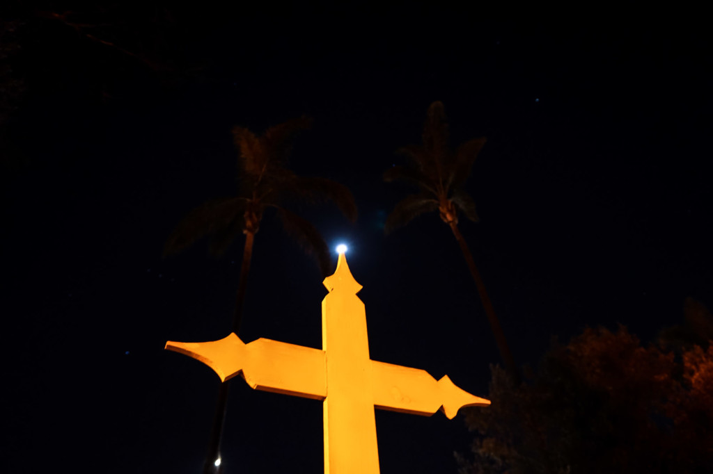 Moon over El Campo Santo Cemetery. 