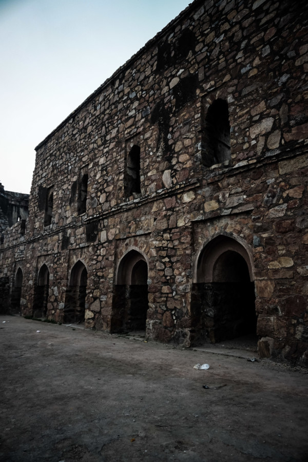 Stone ruins at Feroz Shah Kotla in Delhi, India. 