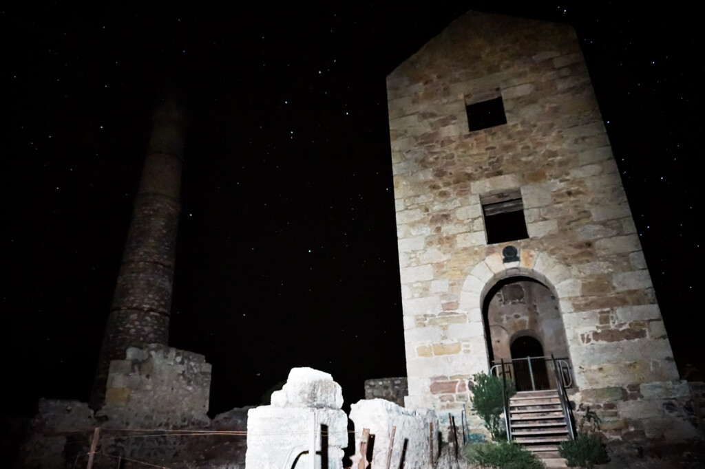 Haunted Moonta Mines at night. 