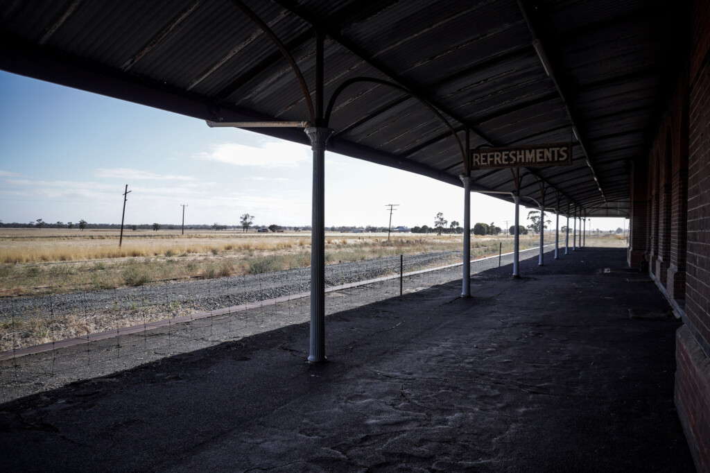 Platform of haunted railway station, Australia. 