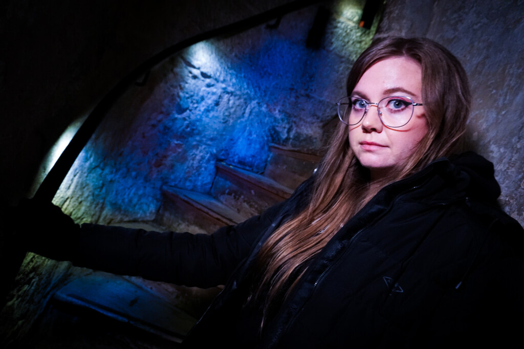 Me exploring Oxford Castle