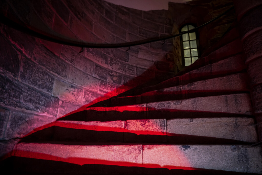 Haunted staircase in Newcastle Castle. 
